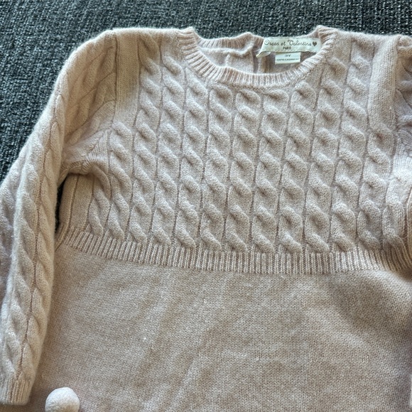 Pink Cable Knit Kids Dress - Picture 3 of 4